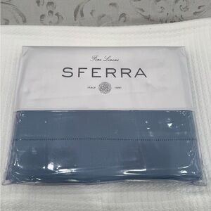 SFERRA LEONARDO PERCALE 3PIECE QUEEN DUVET COVER SET IN POOLSIDE BLUE MADE ITALY